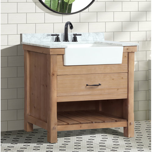 Three Posts Kordell 36'' Single Bathroom Vanity with Marble Vanity Top